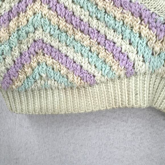 FOR LOVE AND LEMONS Corinna Bralette Womens Small Mint Sweater Knit Crop Chevron - Picture 15 of 16